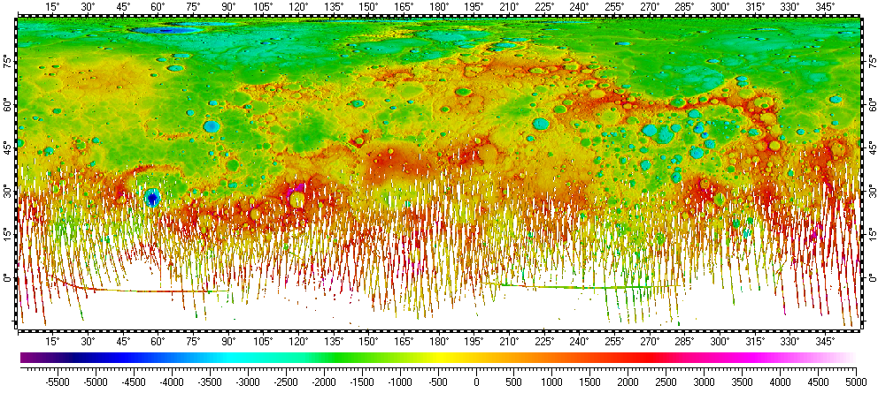 DEM of North Hemisphere of Mercury with resolution 1/64�