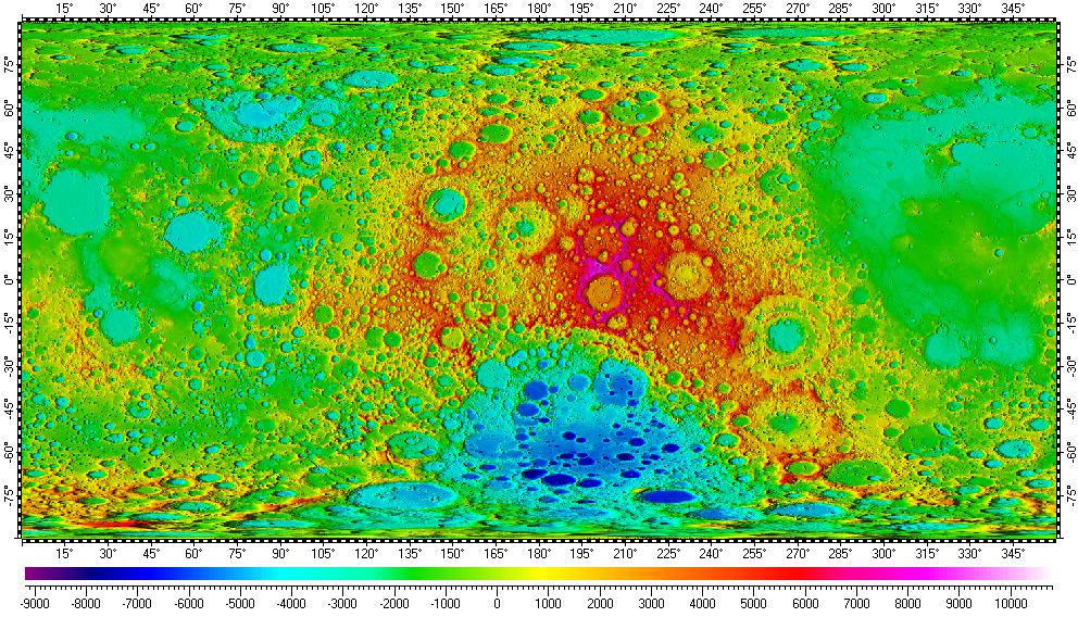 DEM of Moon with resolution 1/256°