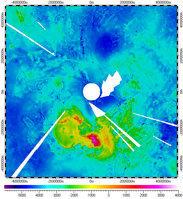 DEM of North Pole of Venus with resolution 4641m