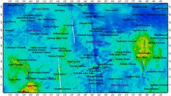 I-2457 Guinevere Planitia big quadrangle of Venus, topography
