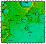 LAC-10 Pythagoras quadrangle of Moon, topography