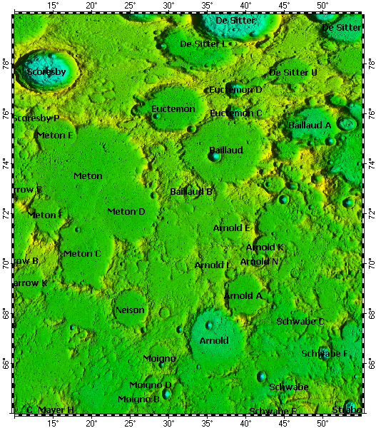 LAC-4 Meton quadrangle of Moon, topography