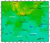 MC-25 Thaumasia quadrangle of Mars, topography