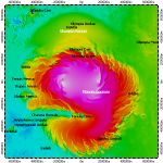 Planum Boreum on North Pole of Mars, topography with adjusted colors