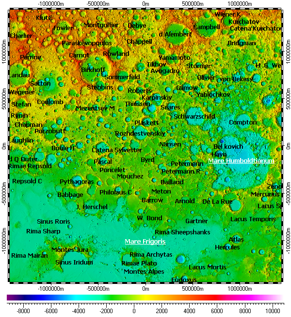 Top-level map: Moon North Pole Nomenclature