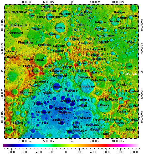 Top-level map: Moon South Pole Nomenclature